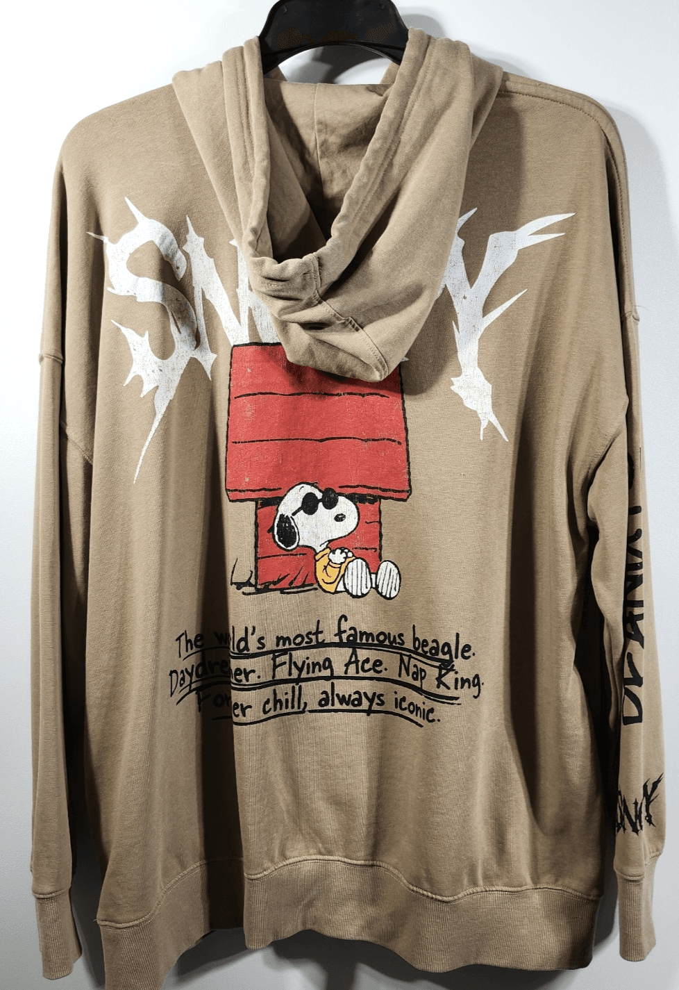 Snoopy Men's XL Hoodie Peanuts Hooded Sweatshirt Double Sided Graphic NEW - Thumbnail 4