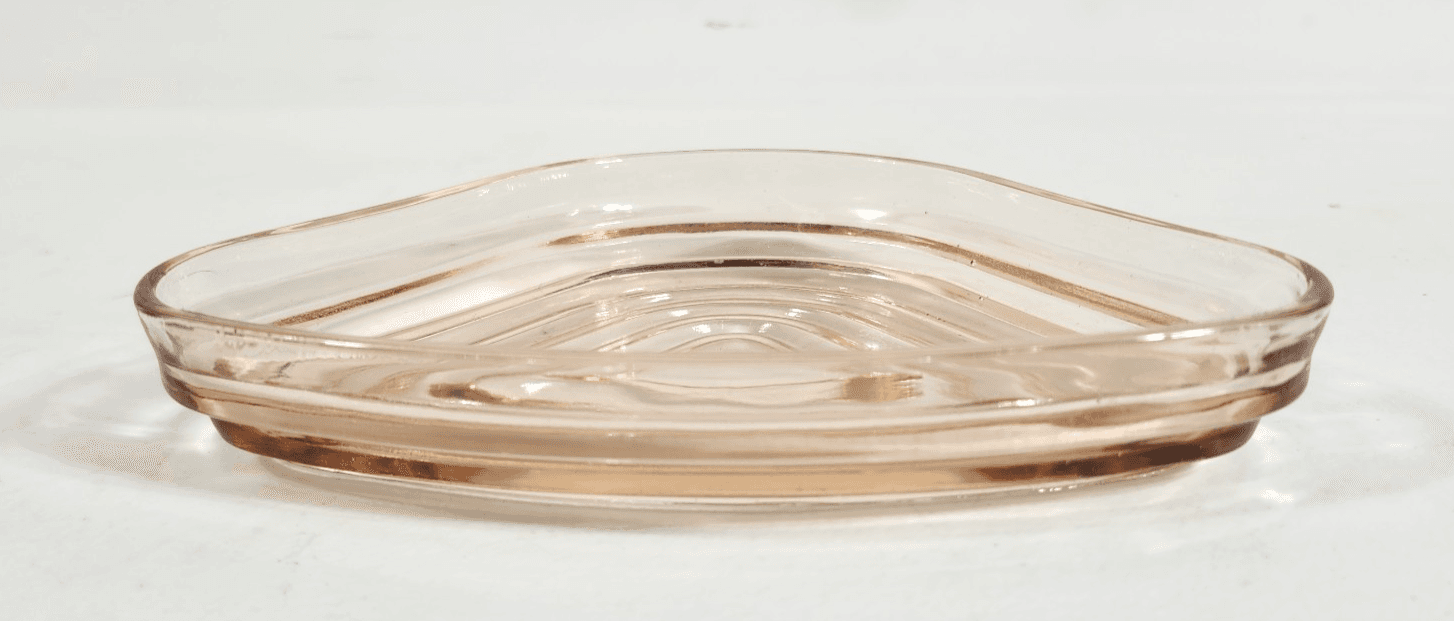 Pink Manhattan Triangular Relish Nut Candy Dish Glass Home Decor - Thumbnail 4