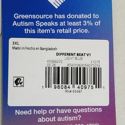 Autism Men's 3XL T-Shirt Blue Short Sleeve Tee Graphic NEW - Thumbnail 8