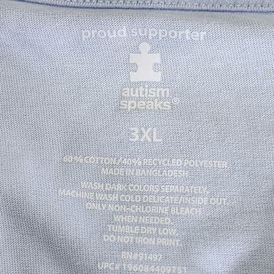 Autism Men's 3XL T-Shirt Blue Short Sleeve Tee Graphic NEW - Thumbnail 7