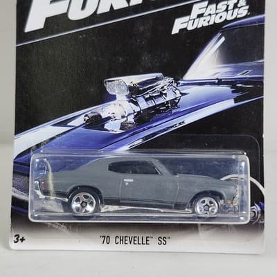Hot Wheels Fast & Furious 1970 Chevrolet Chevelle SS Gray 1/64 Car Toy NEW - Thumbnail 2