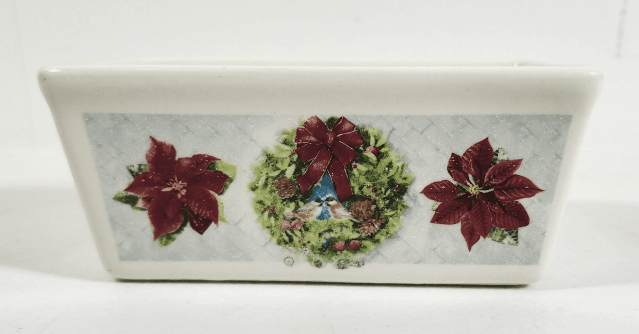 Nantucket Mini Loaf Pan Wreath Decorative Holiday Scene 5.5" X 3.5" - Thumbnail 5