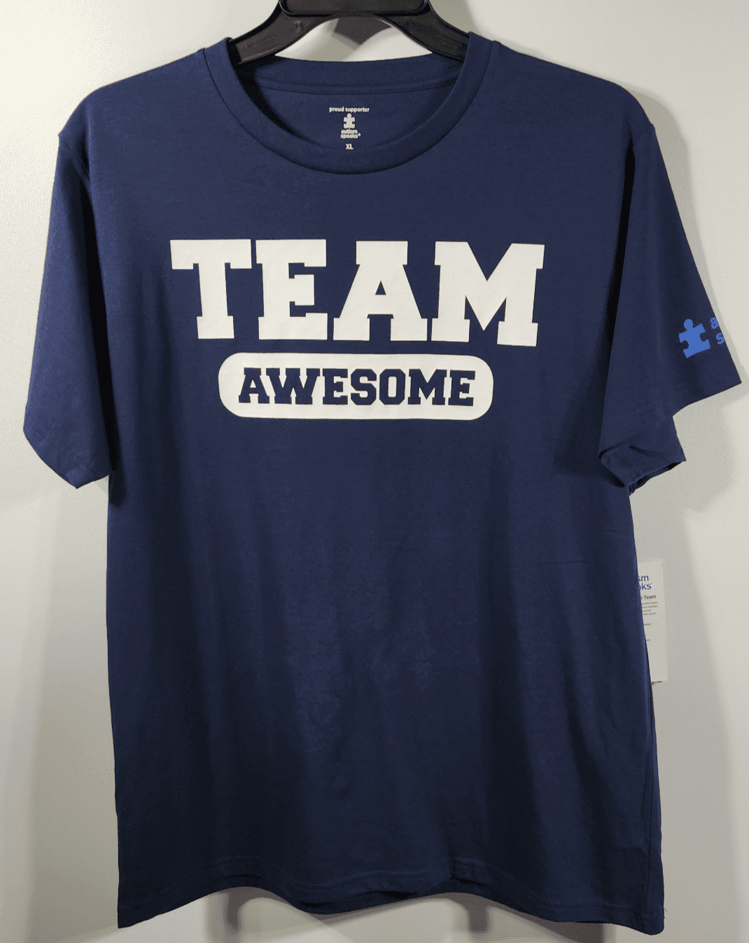 Men's XL T-shirt Team Awesome Graphic Blue Short Sleeve NEW - Thumbnail 5