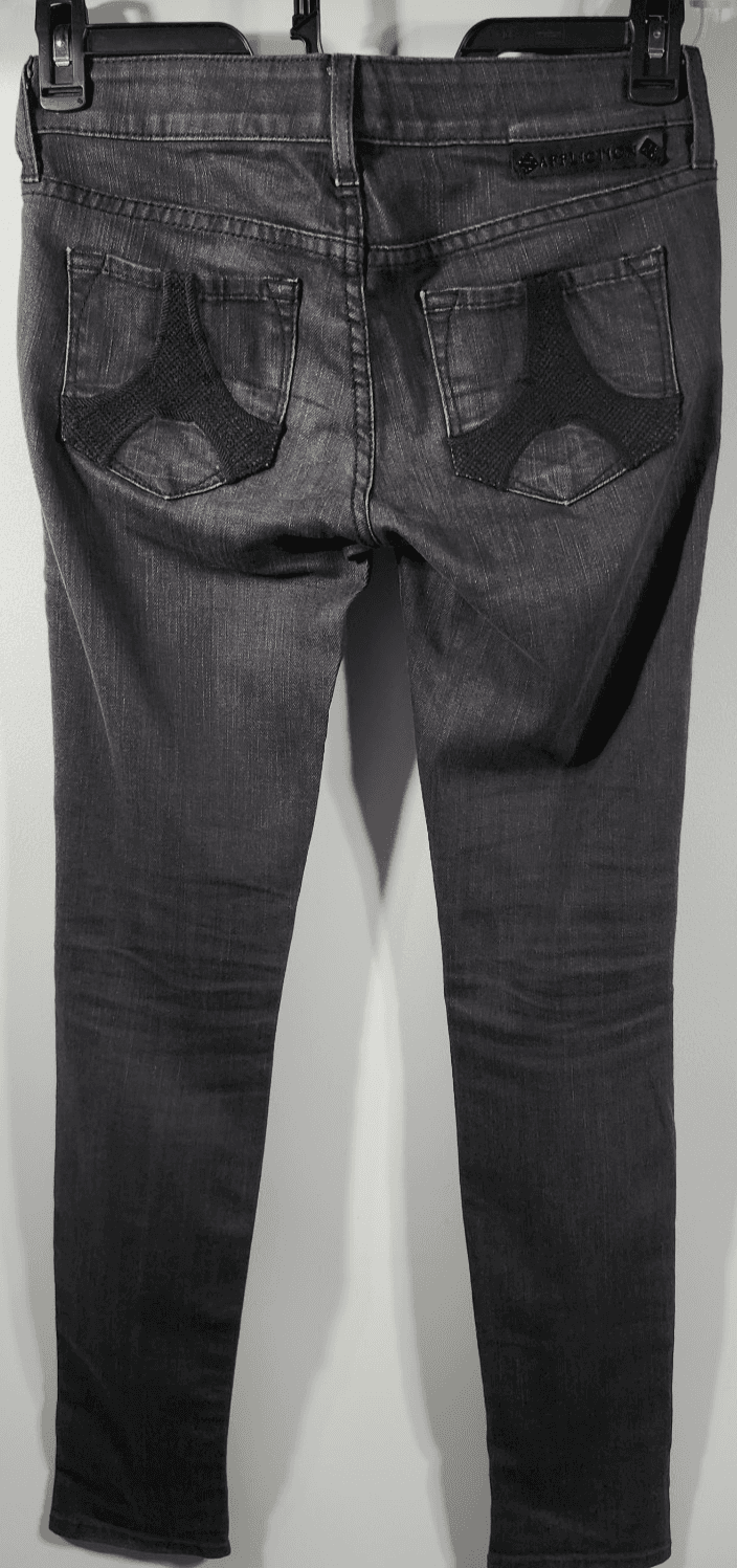 Affliction Women's 26 Jeans Bianca Skinny Fit Black Denim Low Rise - Thumbnail 6
