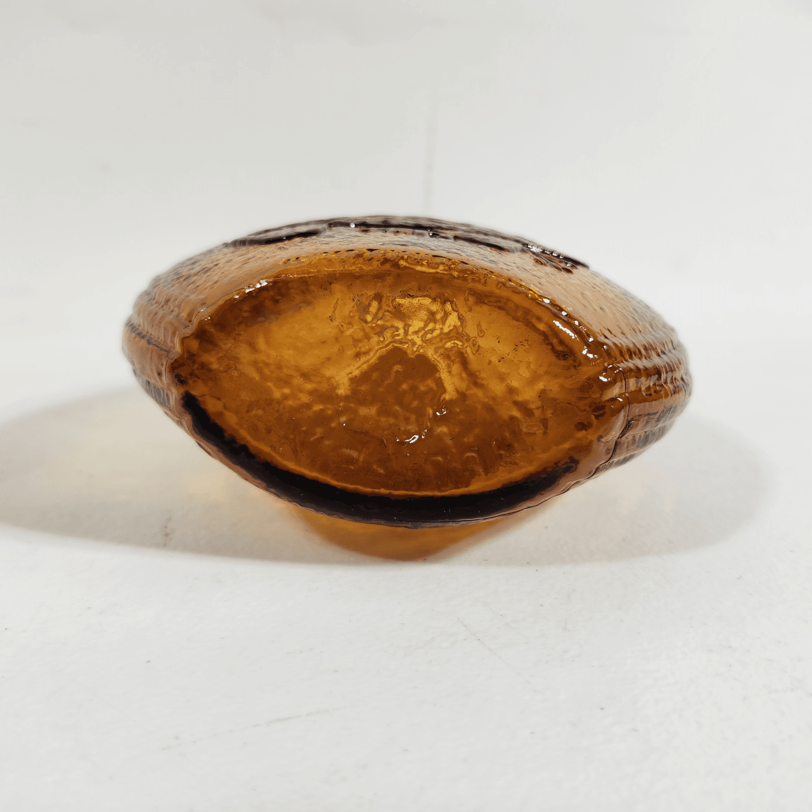 Vintage Amber Brown Glass Union and Eagle Fluted 9 inch Bottle Home Bar Decor - Thumbnail 6