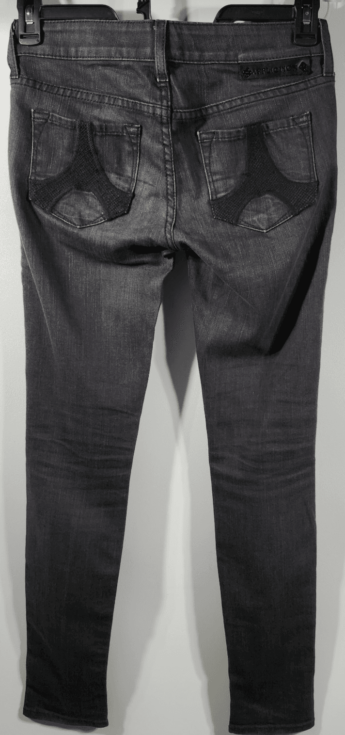 Affliction Women's 26 Jeans Bianca Skinny Fit Black Denim Low Rise - Thumbnail 4