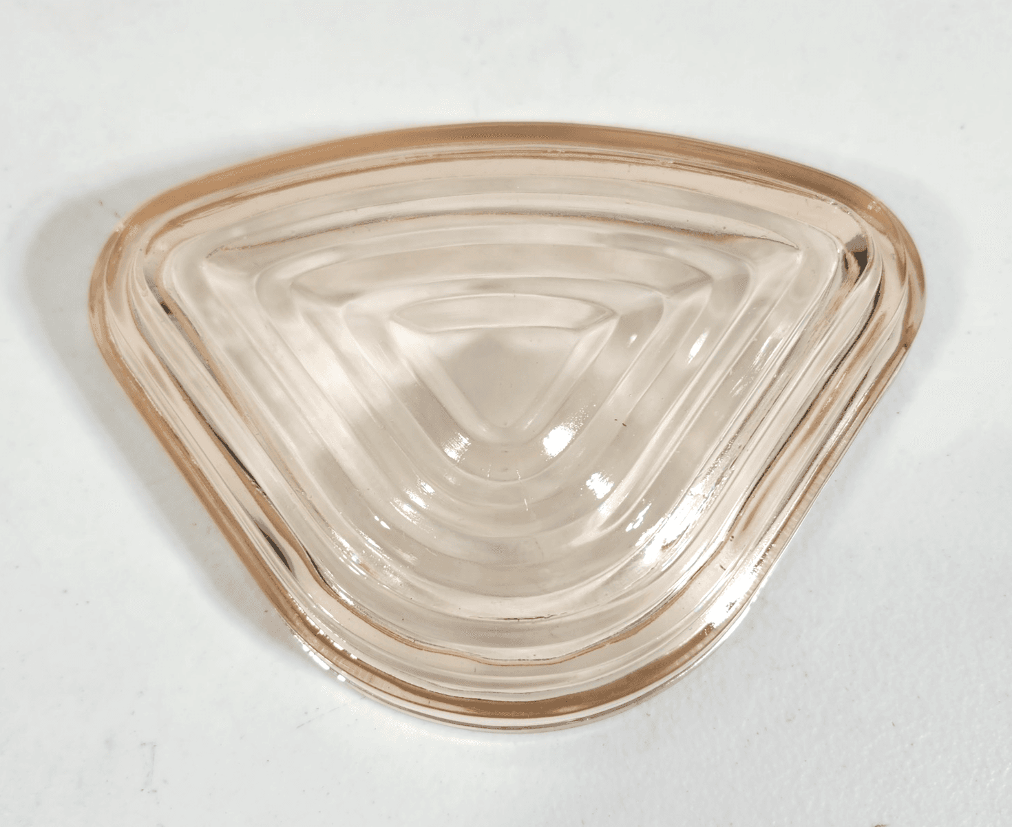 Pink Manhattan Triangular Relish Nut Candy Dish Glass Home Decor - Thumbnail 7