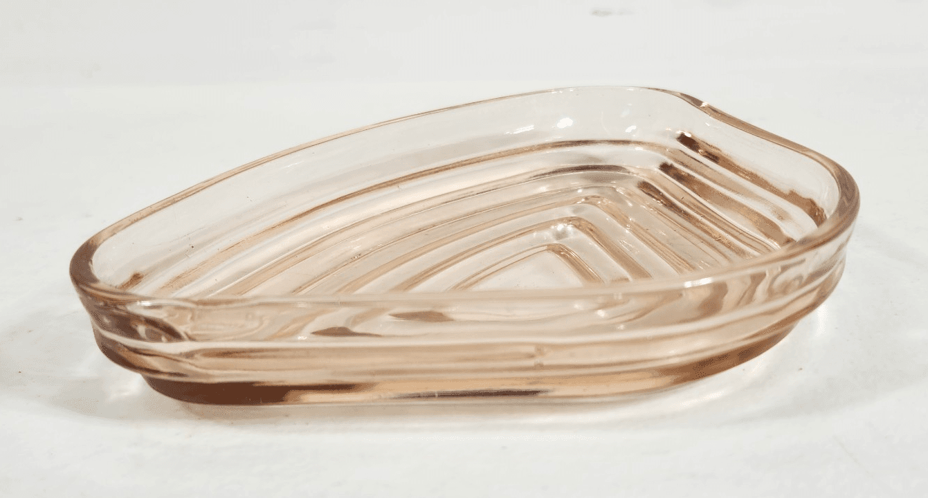 Pink Manhattan Triangular Relish Nut Candy Dish Glass Home Decor - Thumbnail 5