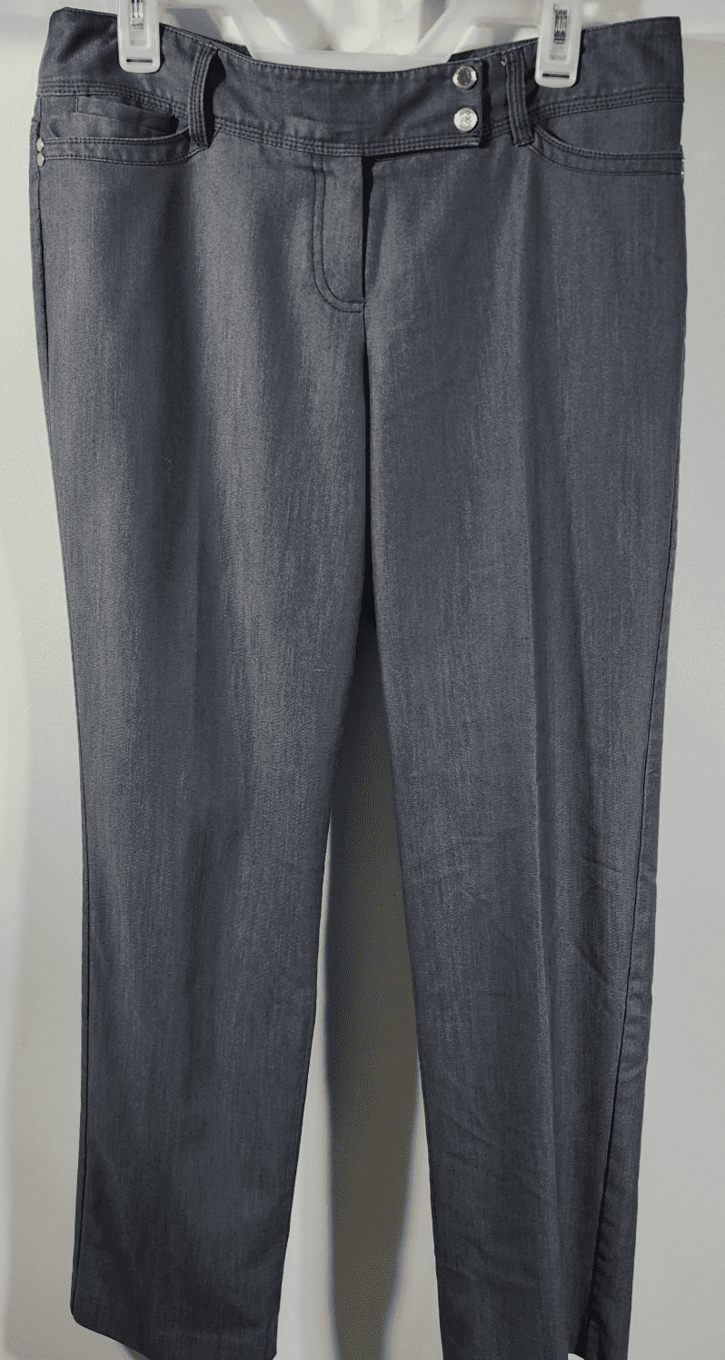 Valerie Stevens Women's 10 Pants Career Straight Leg Grey Stretch - Thumbnail 5