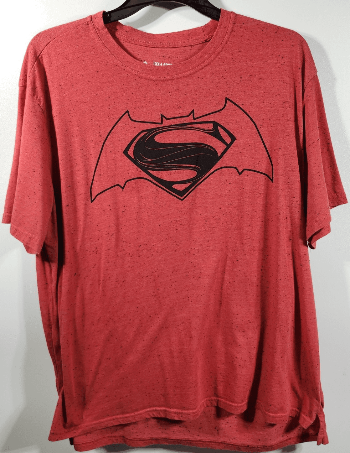 Super Batman T-Shirt Men's XXL Red Short Sleeve Graphic Superhero Tee - Thumbnail 5