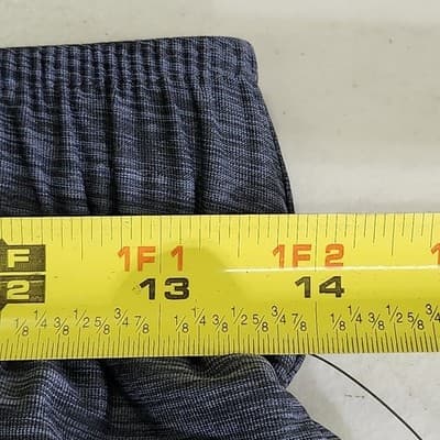 Athletic Works Men's S Shorts Gray Elastic Waist Stretch 9" Inseam w/ Pockets - Thumbnail 2