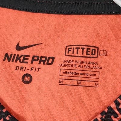 Nike Shirt Mens Medium Red Black Printed Pro Combat Drifit Compression Hyperwarm - Thumbnail 7