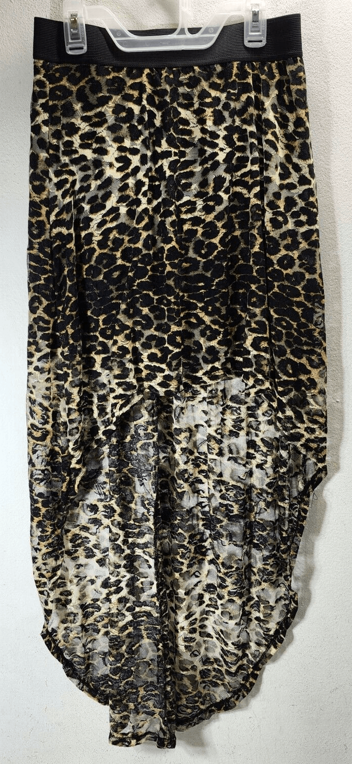 Wet Seal Womens Size Medium High Low Pull On Skirt Leopard Print Peasant Boho - Thumbnail 7