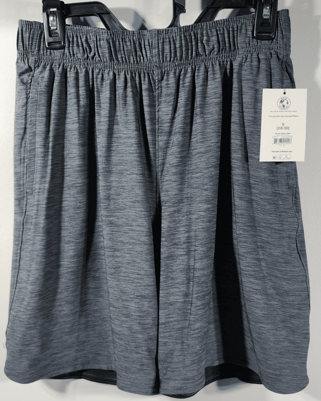 Athletic Works Men's S Shorts Gray Elastic Waist Stretch 9" Inseam w/ Pockets - Thumbnail 5