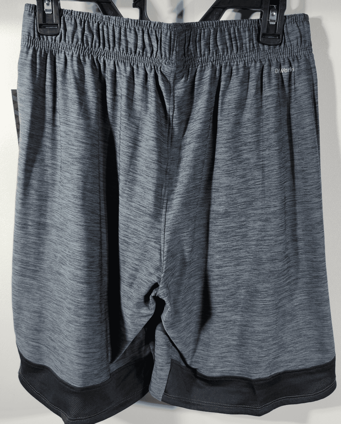 Athletic Works Men's S Shorts Gray Elastic Waist Stretch 9" Inseam w/ Pockets - Thumbnail 4