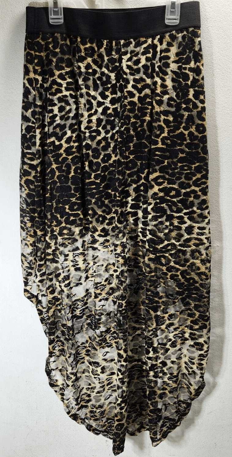 Wet Seal Womens Size Medium High Low Pull On Skirt Leopard Print Peasant Boho - Thumbnail 8