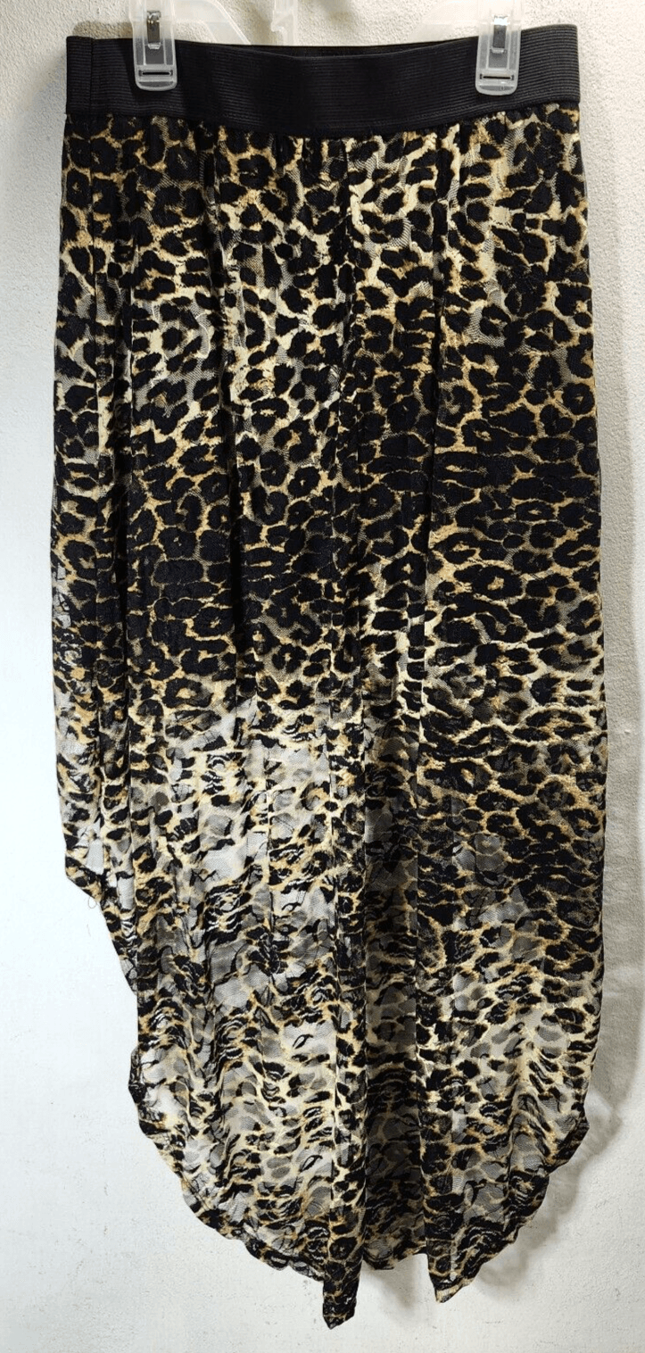 Wet Seal Womens Size Medium High Low Pull On Skirt Leopard Print Peasant Boho - Thumbnail 5