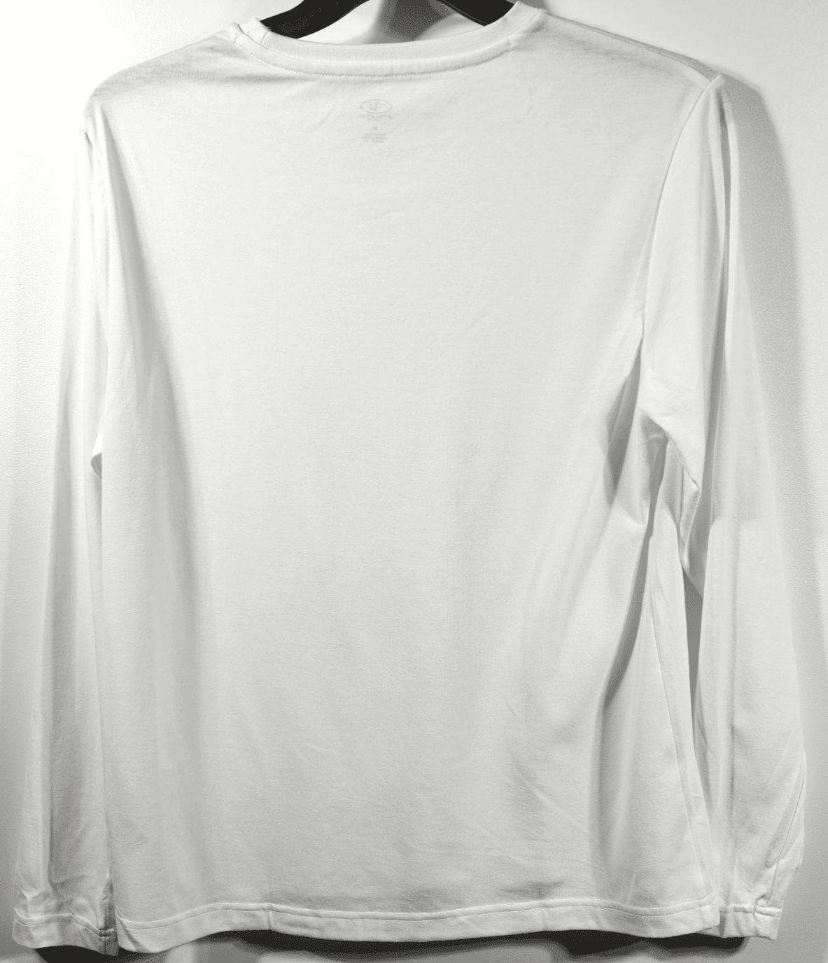 Men's T-Shirt Size Medium White Long Sleeve Athletic Works Moisture Wicking - Thumbnail 4