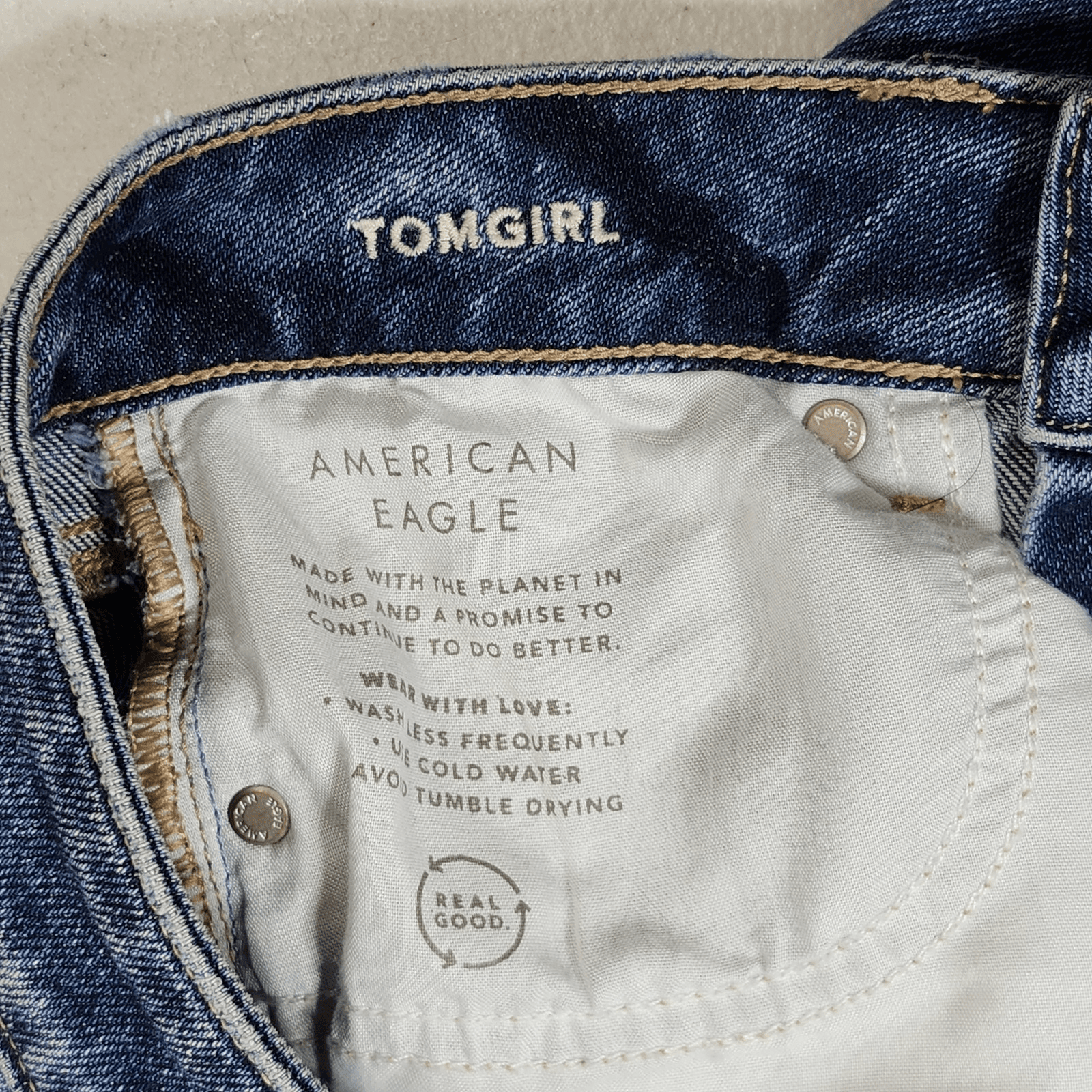 American Eagle Tomgirl Jeans Womens Size 00 Blue Denim Pants - Thumbnail 8