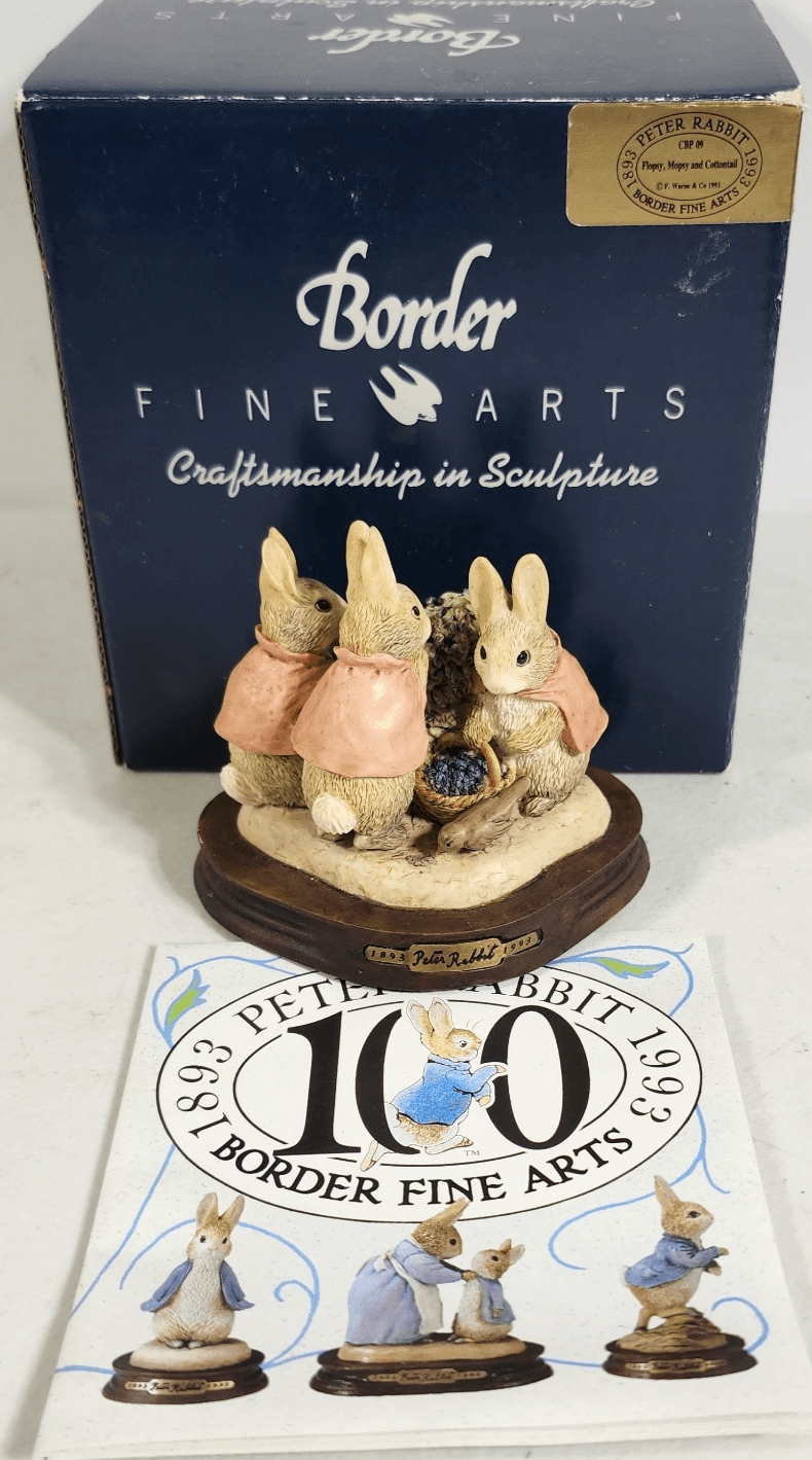 Beatrix Potter Peter Rabbit Border Fine Arts Figurine Statue Home Decor W/Box - Thumbnail 2