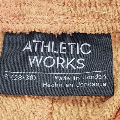 Athletic Works Men's S Shorts Orange Elastic Waist Stretch 9" Inseam w/ Pockets - Thumbnail 8
