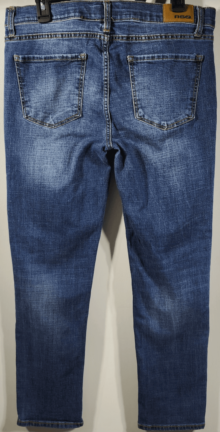 RSQ Slim Straight Jeans Size 33x30 Men's Mid Rise Blue Denim - Thumbnail 6