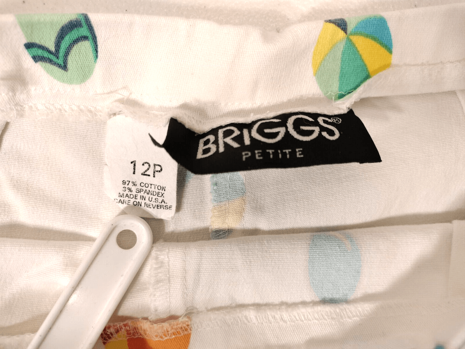 Vintage Briggs Womens 12P White Cropped Stretch Pants 90's USA Made - Thumbnail 5