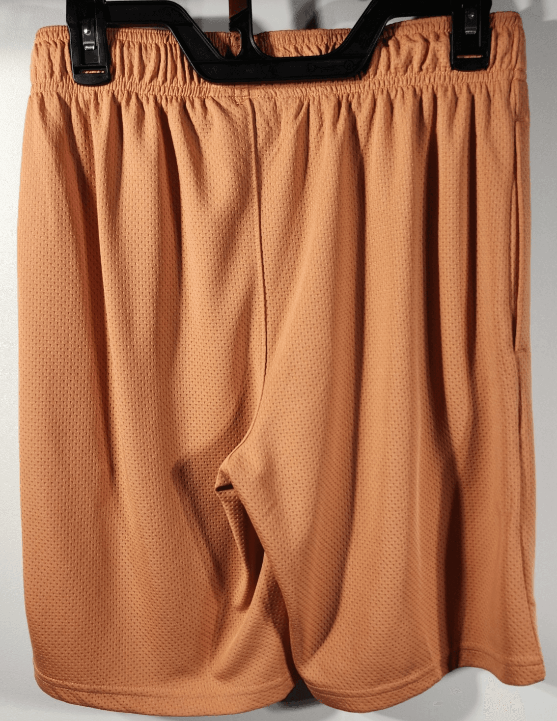 Athletic Works Men's S Shorts Orange Elastic Waist Stretch 9" Inseam w/ Pockets - Thumbnail 6