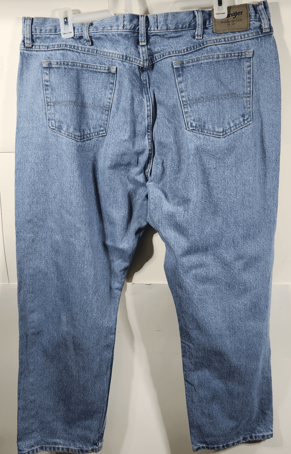 Wrangler Men's Regular Straight Fit Jeans Size 44 X 30 Blue Denim Pants - Thumbnail 4