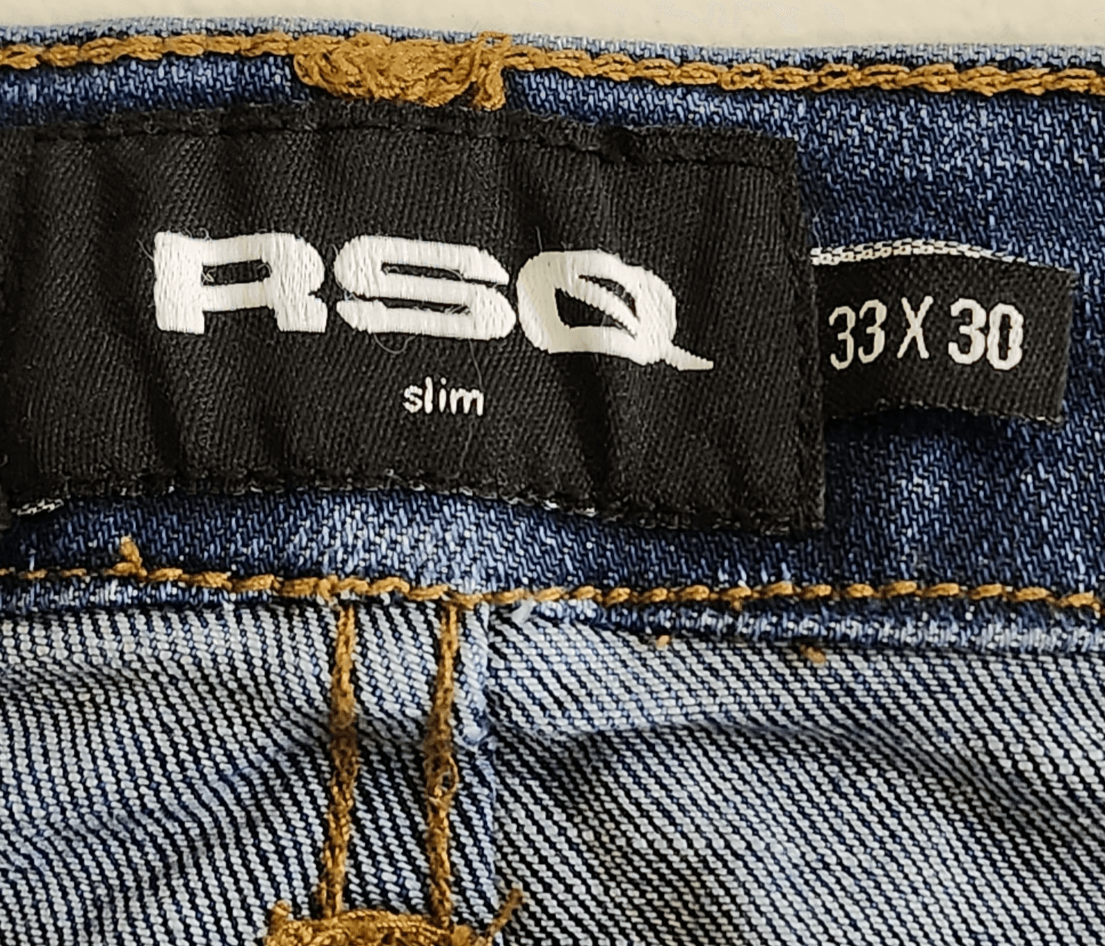 RSQ Slim Straight Jeans Size 33x30 Men's Mid Rise Blue Denim - Thumbnail 7