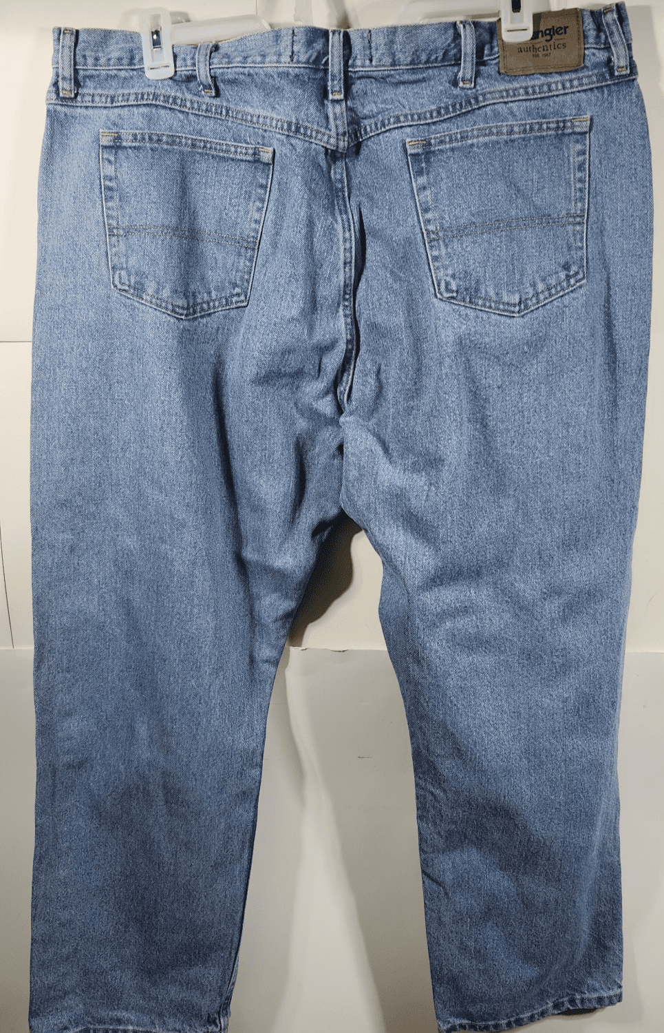 Wrangler Men's Regular Straight Fit Jeans Size 44 X 30 Blue Denim Pants - Thumbnail 6