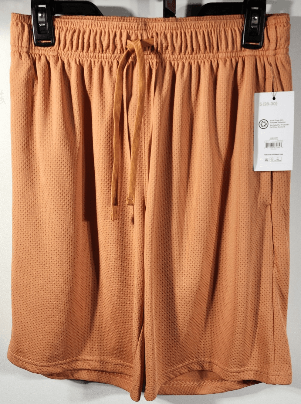 Athletic Works Men's S Shorts Orange Elastic Waist Stretch 9" Inseam w/ Pockets - Thumbnail 5