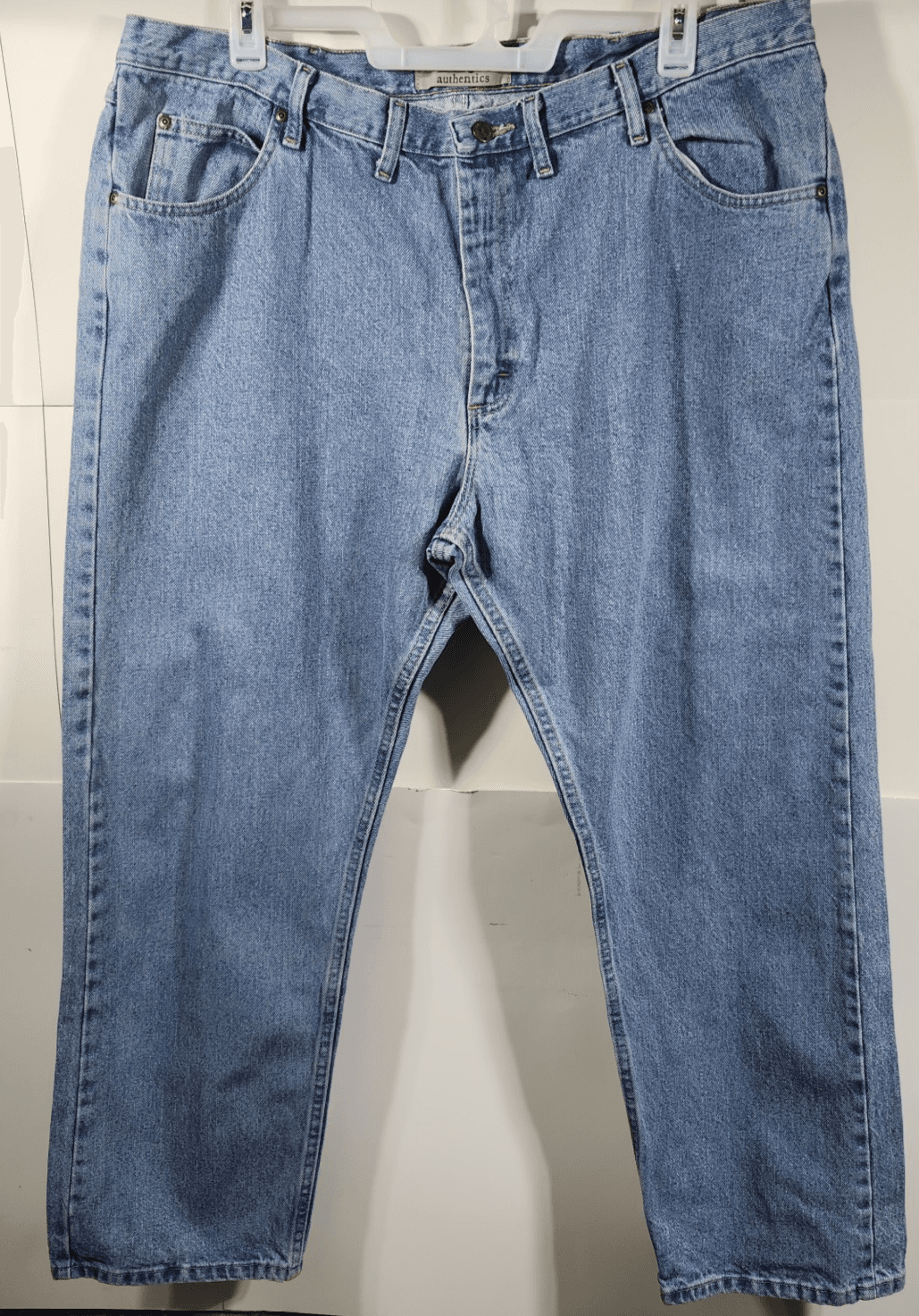 Wrangler Men's Regular Straight Fit Jeans Size 44 X 30 Blue Denim Pants - Thumbnail 5
