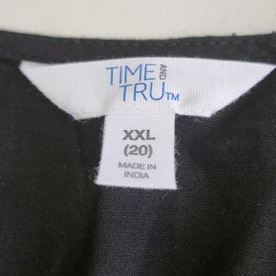 Time and Tru Women's V-Neck Midi Dress Size XXL 20 Black Sleeveless NEW - Thumbnail 9