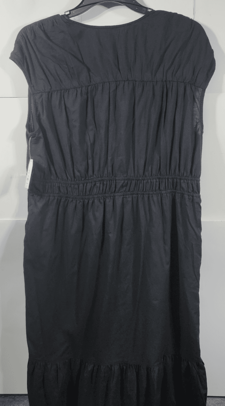 Time and Tru Women's V-Neck Midi Dress Size XXL 20 Black Sleeveless NEW - Thumbnail 5