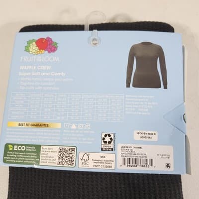 Fruit of the Loom Women's M Crew Shirt Top Moisture Wicking Soft Black NEW - Thumbnail 3
