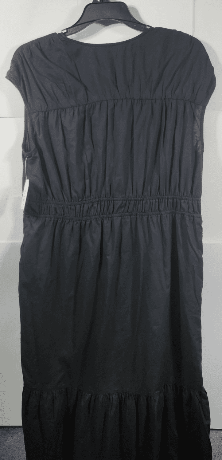 Time and Tru Women's V-Neck Midi Dress Size XXL 20 Black Sleeveless NEW - Thumbnail 7