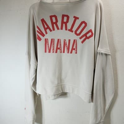 Under Armour Project Rock Hoodie Womens XL Beige Warrior Mana Outdoor Sports - Thumbnail 4
