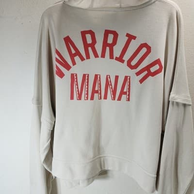 Under Armour Project Rock Hoodie Womens XL Beige Warrior Mana Outdoor Sports - Thumbnail 8