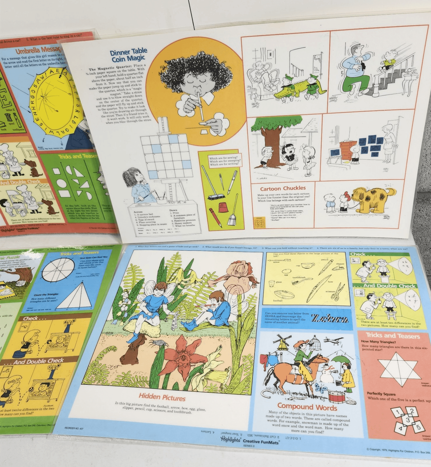 1979 Fun Mats Table Placemats Highlights For Children 4pc Creative Vintage - Thumbnail 3
