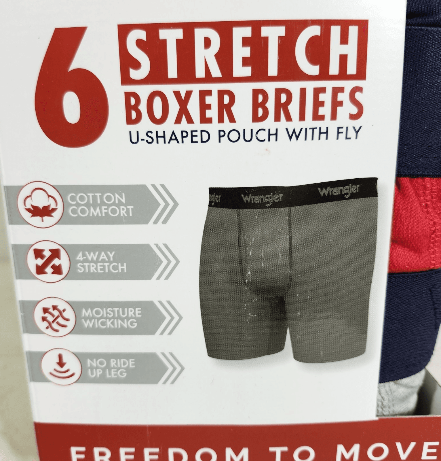Wrangler Men's Small 6 Pair Boxer Briefs Underwear Stretch Moisture Wicking NEW - Thumbnail 2
