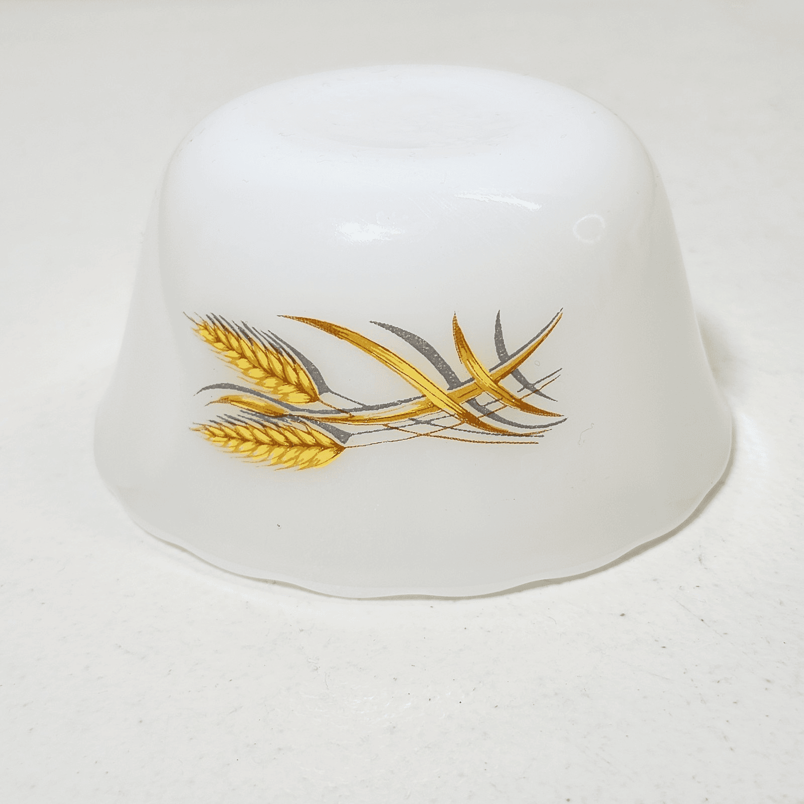 2 Fire King Milk Glass Custard Bowl Ramekin Anchor Hocking Golden Wheat 6oz - Thumbnail 5