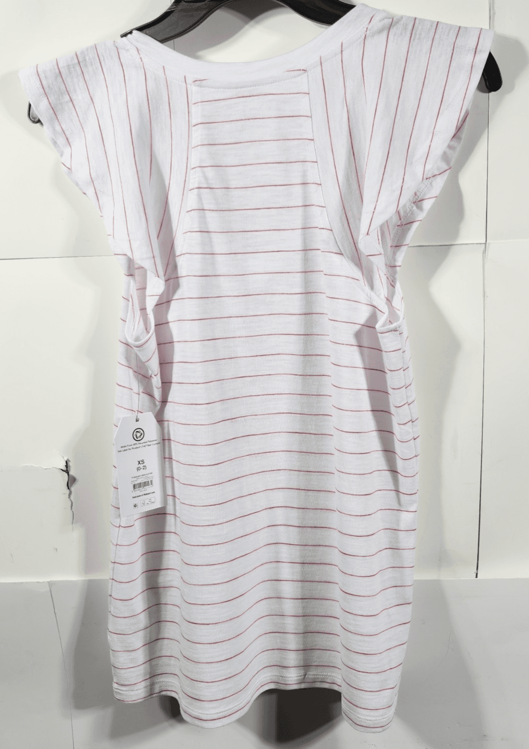 Time and Tru Women’s Shirt XS Raglan V Neck Striped Flutter Sleeve Top NEW - Thumbnail 6