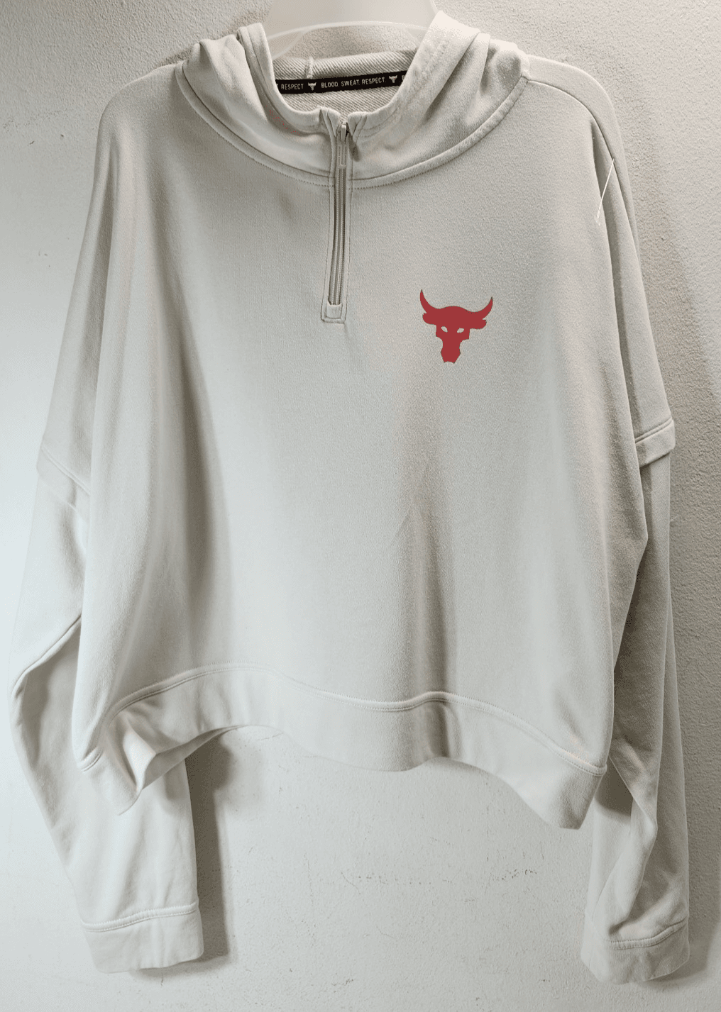 Under Armour Project Rock Hoodie Womens XL Beige Warrior Mana Outdoor Sports - Thumbnail 5