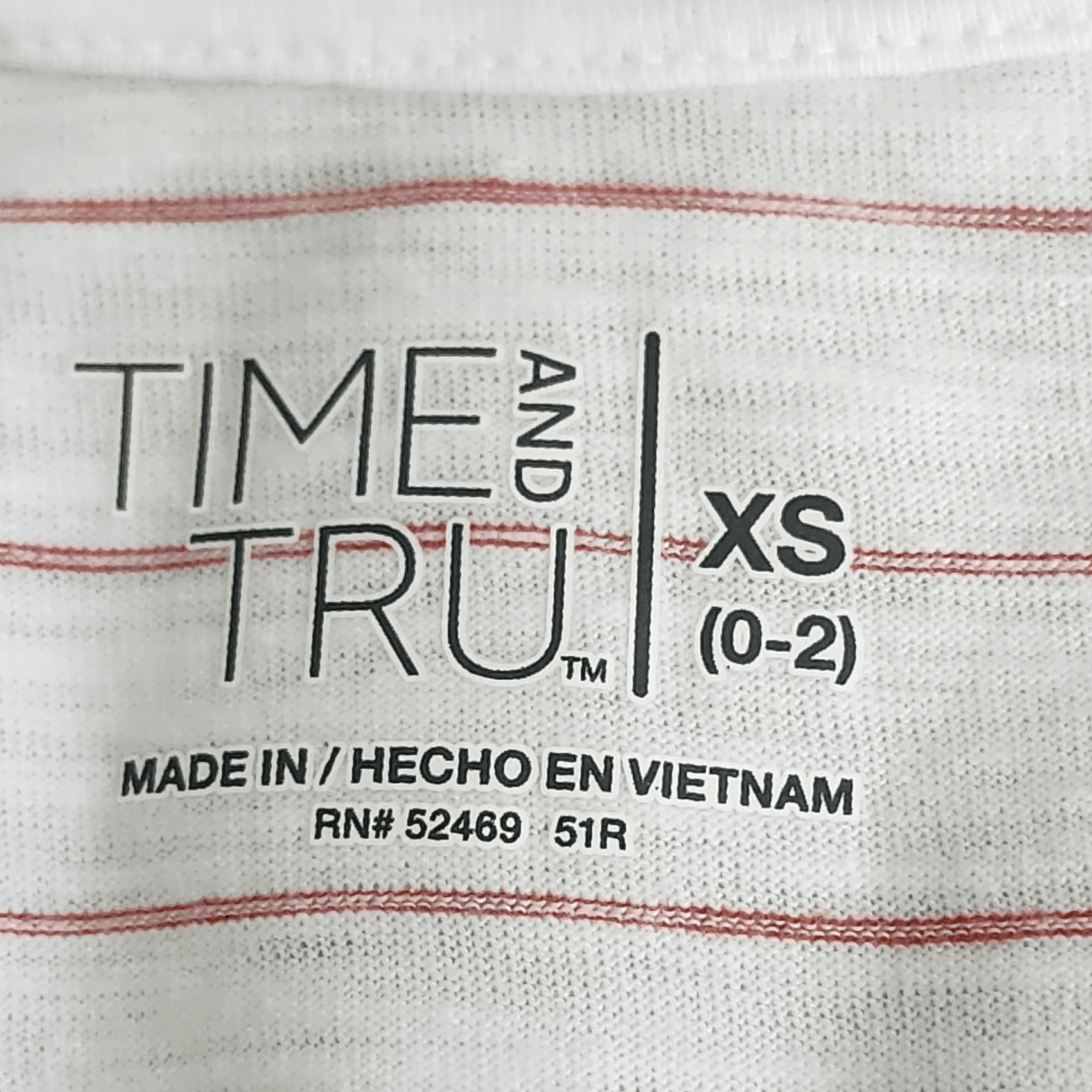 Time and Tru Women’s Shirt XS Raglan V Neck Striped Flutter Sleeve Top NEW - Thumbnail 7
