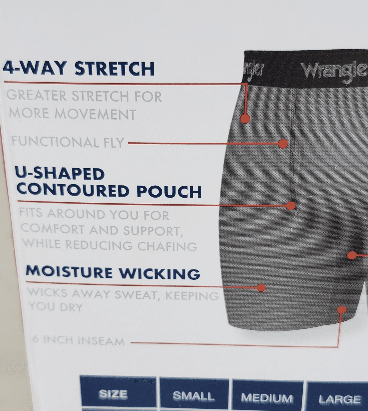 Wrangler Men's 2XL 6 Pair Boxer Briefs Underwear Stretch Moisture Wicking NEW - Thumbnail 5
