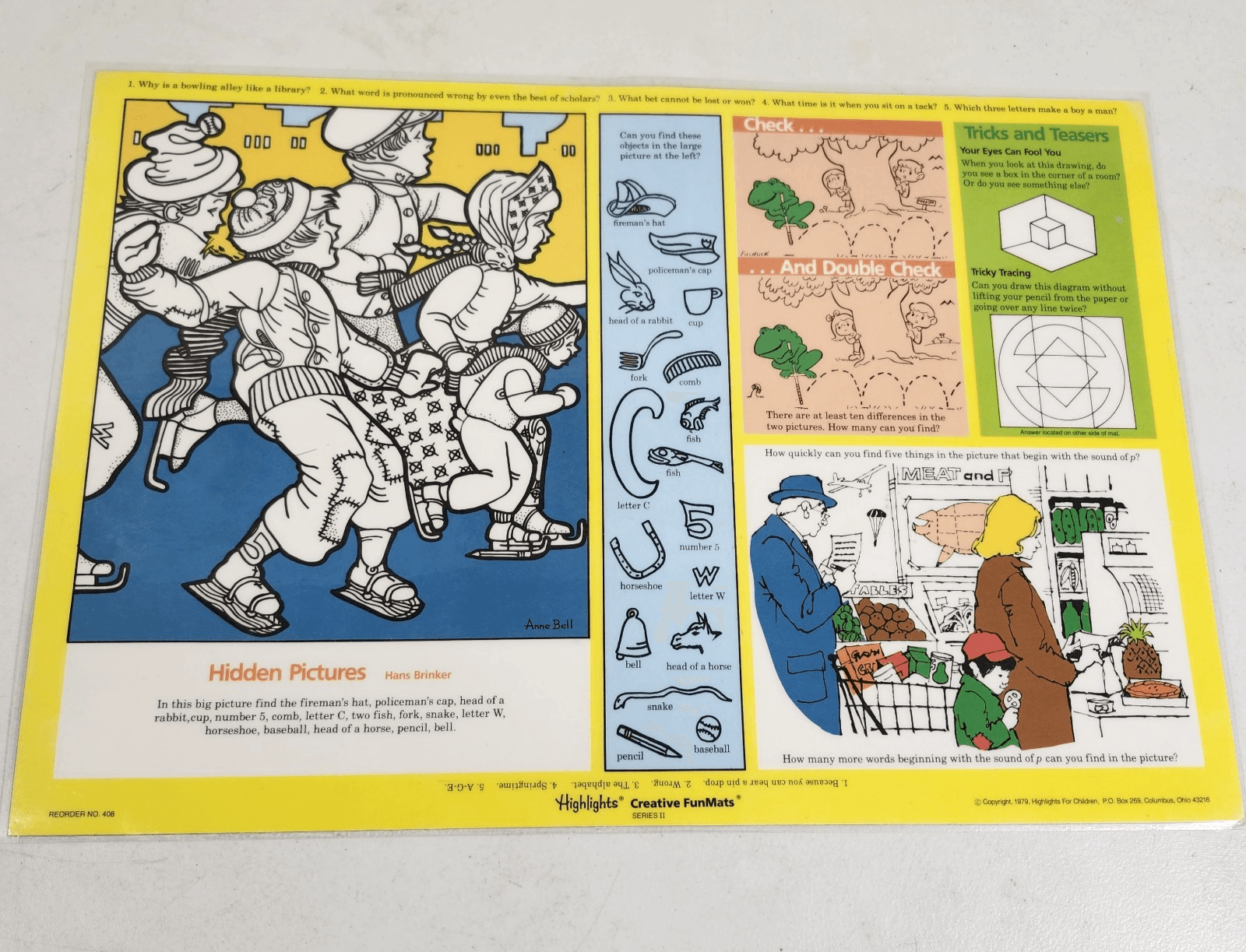 1979 Fun Mats Table Placemats Highlights For Children 4pc Creative Vintage - Thumbnail 7