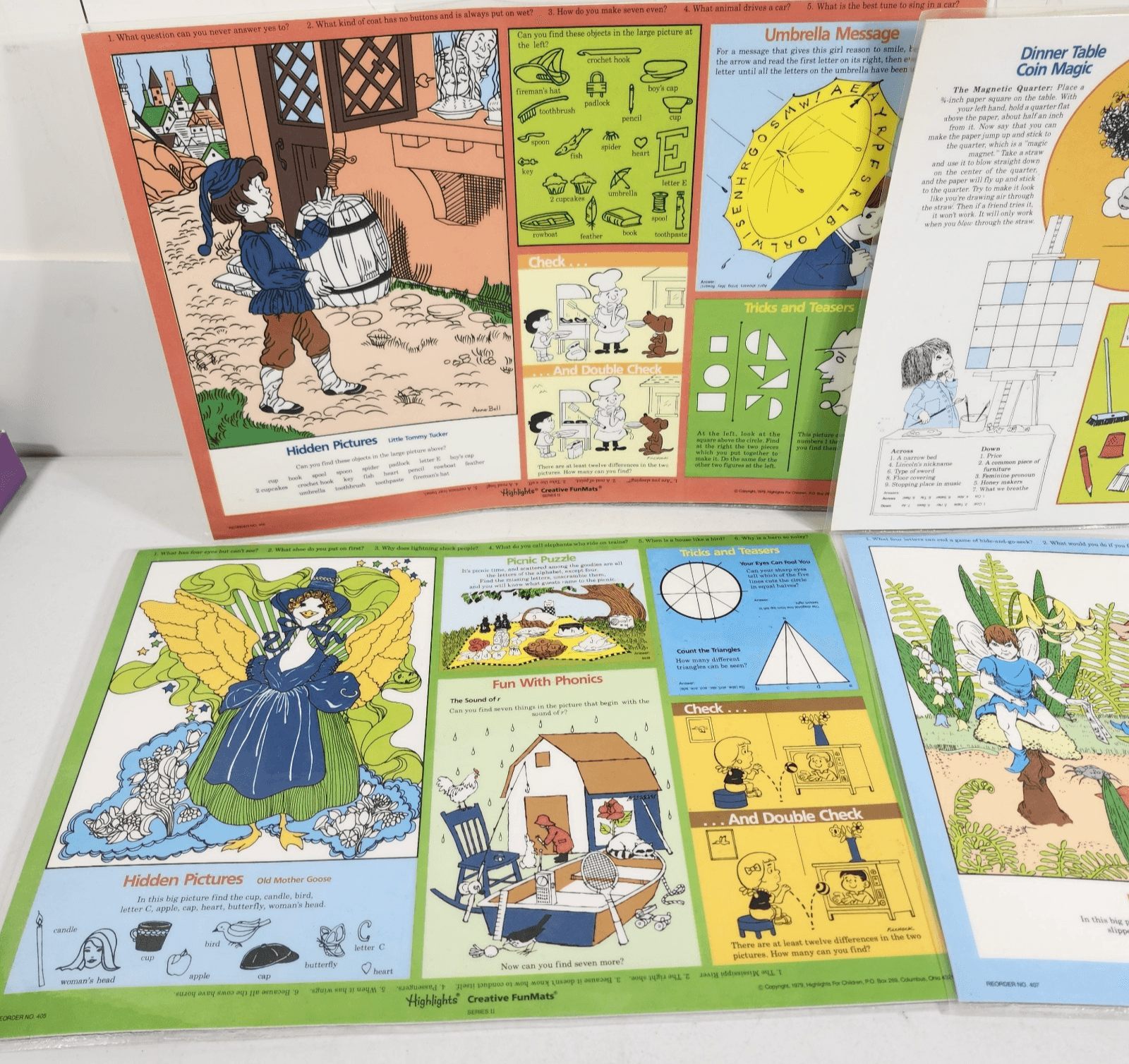 1979 Fun Mats Table Placemats Highlights For Children 4pc Creative Vintage - Thumbnail 2