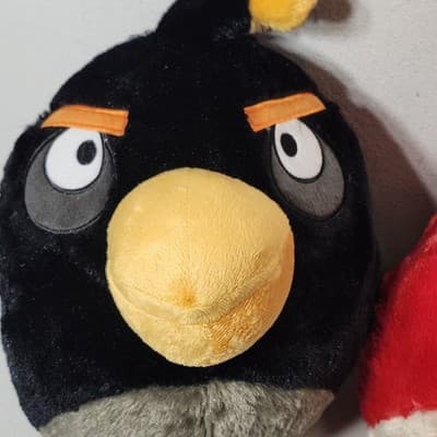 Angry Birds 15" Soft Plush Backpacks Red And Black Kids Bookbags NEW - Thumbnail 3