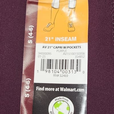 Avia Capri Leggings Womens Size Small Purple Elastic Waist Pull On Pockets NEW - Thumbnail 7
